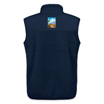 Teide Nationalpark Spanien Vintages Reiseplakat - Unisex Sherpaweste von Stanley/Stella - Navy - Hinten - AI Model Male 178 light (178cm)