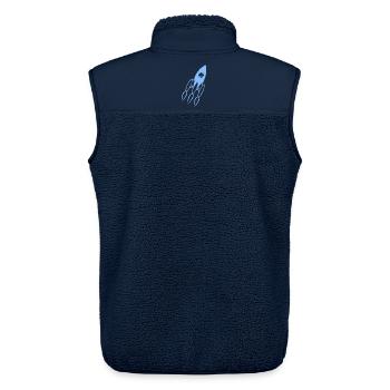 Blau Raketen Silhouette - Unisex Sherpaweste von Stanley/Stella - Navy - Hinten - AI Model Male 178 light (178cm)