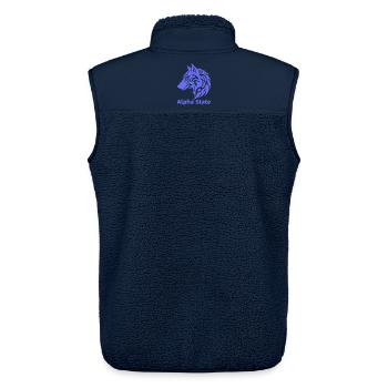 Alpha State Wolf-Emblem - Unisex Sherpaweste von Stanley/Stella - Navy - Hinten - AI Model Male 178 light (178cm)