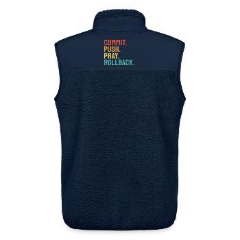 Commit Push Pray Rollback DevOps Engineer - Unisex Sherpaweste von Stanley/Stella - Navy - Hinten - AI Model Male 178 light (178cm)