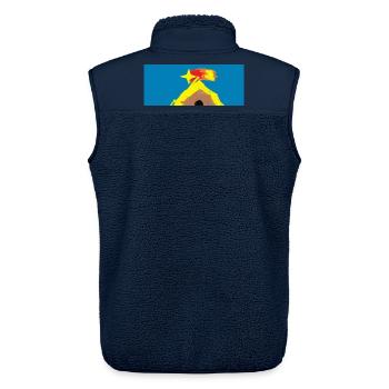 Hütte mit Kometenstern - Unisex Sherpaweste von Stanley/Stella - Navy - Hinten - AI Model Male 178 light (178cm)