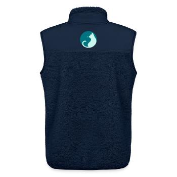 Katze - Unisex Sherpaweste von Stanley/Stella - Navy - Hinten - AI Model Male 178 light (178cm)