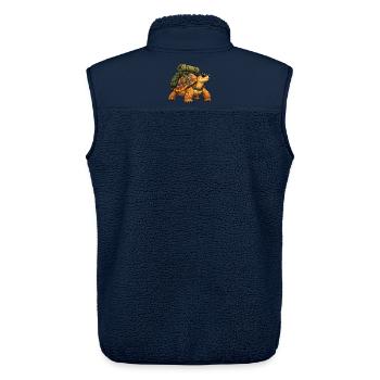 Wandernde Schildkröte - Unisex Sherpaweste von Stanley/Stella - Navy - Hinten - AI Model Male 178 light (178cm)
