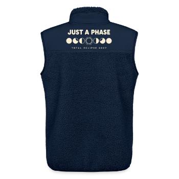  Just A Phase Total Eclipse 2027 Mondphasen - Unisex Sherpaweste von Stanley/Stella - Navy - Hinten - AI Model Male 178 light (178cm)