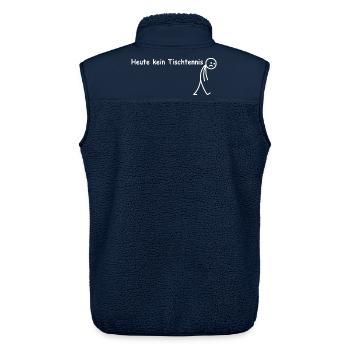 heute kein tischtennis  - Unisex Sherpaweste von Stanley/Stella - Navy - Hinten - AI Model Male 178 light (178cm)