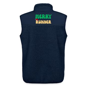 Merry Runner Weihnachtsgeschenk Laufmarathon - Unisex Sherpaweste von Stanley/Stella - Navy - Hinten - AI Model Male 178 light (178cm)