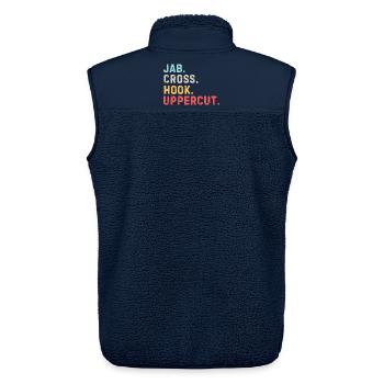 Lustiger Boxliebhaber Jab Cross Hook Uppercut - Unisex Sherpaweste von Stanley/Stella - Navy - Hinten - AI Model Male 178 light (178cm)