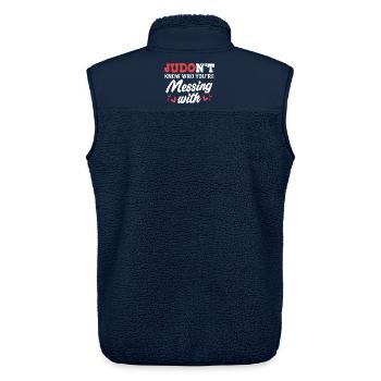 Judo - Unisex Sherpaweste von Stanley/Stella - Navy - Hinten - AI Model Male 178 light (178cm)