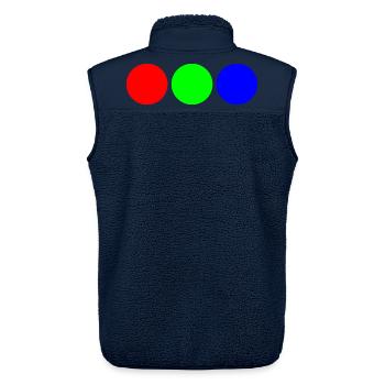 Fette Primärfarb-Trio-Kreise - Unisex Sherpaweste von Stanley/Stella - Navy - Hinten - AI Model Male 178 light (178cm)