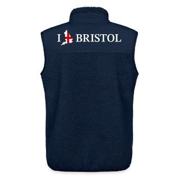 I love Bristol England - Unisex Sherpaweste von Stanley/Stella - Navy - Hinten - AI Model Male 178 light (178cm)