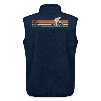 Eat Sleep Bike Repeat Für Radfahrer Radsport Retro - Unisex Sherpaweste von Stanley/Stella - Navy - Hinten - AI Model Male 178 light (178cm)