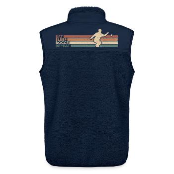 Eat Sleep Bocce Repeat Boccia Und Petanque Spieler - Unisex Sherpaweste von Stanley/Stella - Navy - Hinten - AI Model Male 178 light (178cm)