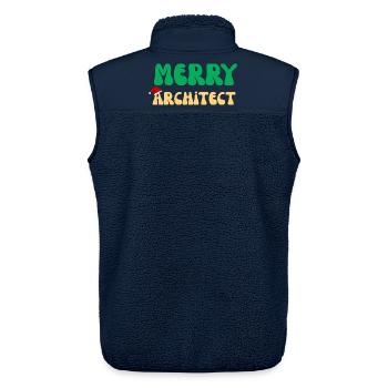 Fröhliches Architekten-Weihnachtspullover-Architekturgeschenk - Unisex Sherpaweste von Stanley/Stella - Navy - Hinten - AI Model Male 178 light (178cm)