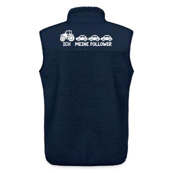 Traktor Bauer Follower lustig - Unisex Sherpaweste von Stanley/Stella - Navy - Hinten - AI Model Male 178 light (178cm)