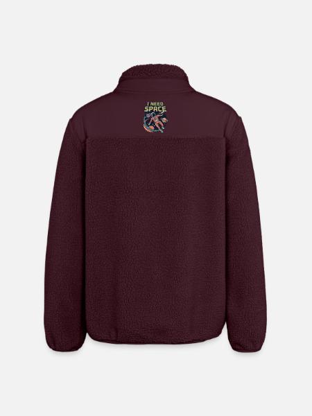 I Need Space - Relaxed Fit Unisex Sherpa Jacket by Stanley/Stella - maroon