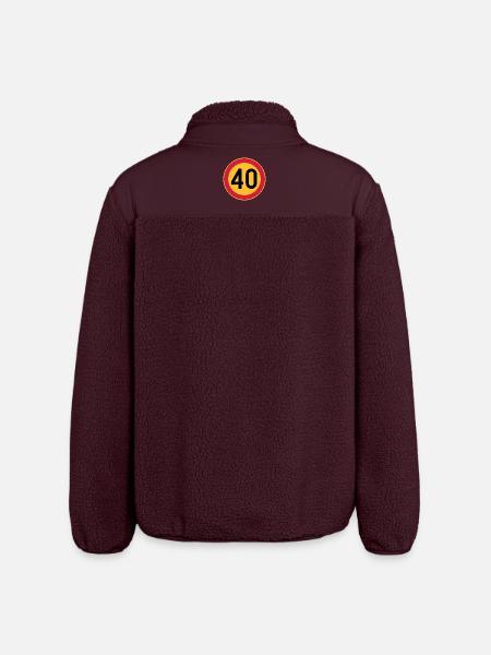 40 Limit / Tempolimit - Relaxed Fit Unisex Sherpajacke von Stanley/Stella - Maroon
