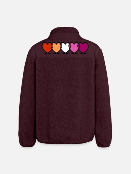 Lesbe lesbisch Herzen - Relaxed Fit Unisex Sherpajacke von Stanley/Stella - Maroon