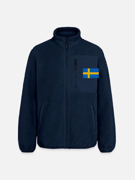 Schweden Flagge - Relaxed Fit Unisex Sherpajacke von Stanley/Stella - Navy