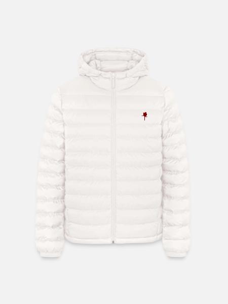 Rote Rosen-Silhouette auf Stiel - Lightweight Männer Steppjacke von Stanley/Stella - Gebrochenes Weiß