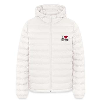 Ich liebe München mit Herz bestickt - Lightweight Männer Steppjacke von Stanley/Stella - Gebrochenes Weiß - Vorne