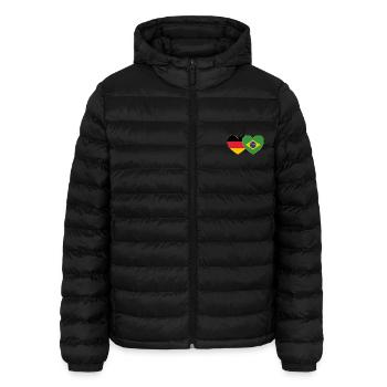 Brasilien Deutschland Flagge Herz - Lightweight Männer Steppjacke von Stanley/Stella - Schwarz - Vorne