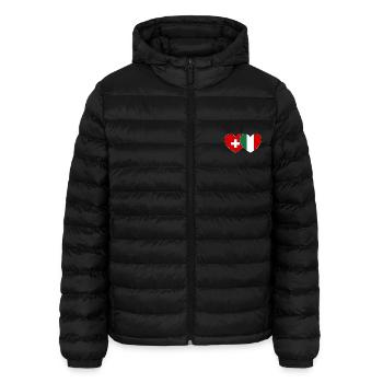 Schweiz Italien Flagge Herz - Lightweight Männer Steppjacke von Stanley/Stella - Schwarz - Vorne