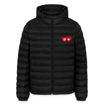 Tusenien Schweiz Flagge Herz - Lightweight Männer Steppjacke von Stanley/Stella - Schwarz - Vorne