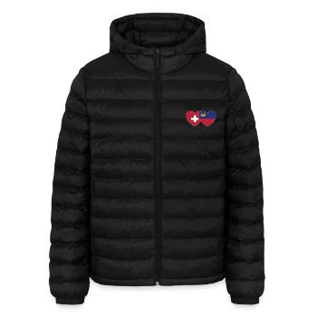 Schweiz Liechtenstein Flagge Herz - Lightweight Männer Steppjacke von Stanley/Stella - Schwarz - Vorne