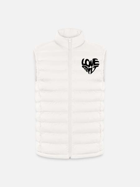 LOVE SYLT HERZ - Lightweight Männer Steppweste von Stanley/Stella - Gebrochenes Weiß