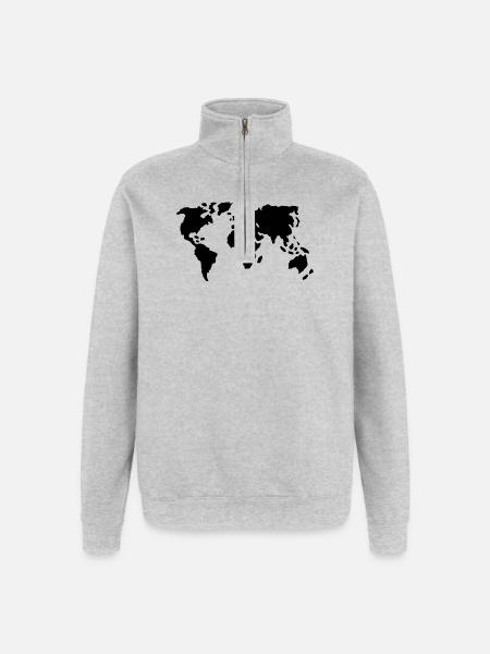 Welt - Quarter-Zip-Sweatshirt - Grau meliert