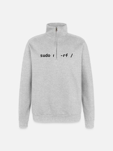 sudo rm rf - Quarter-Zip-Sweatshirt - Grau meliert