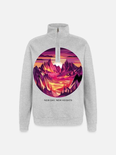 New Day, New Heights - Quarter-Zip Sweatshirt - heather grey