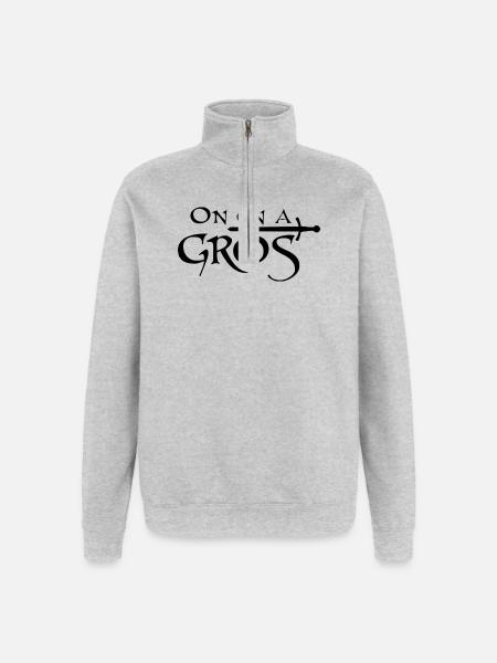 On en a gros - Sweat à zip 1/4 - gris chiné