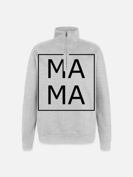 Mama Mama - Quarter-Zip-Sweatshirt - Grau meliert