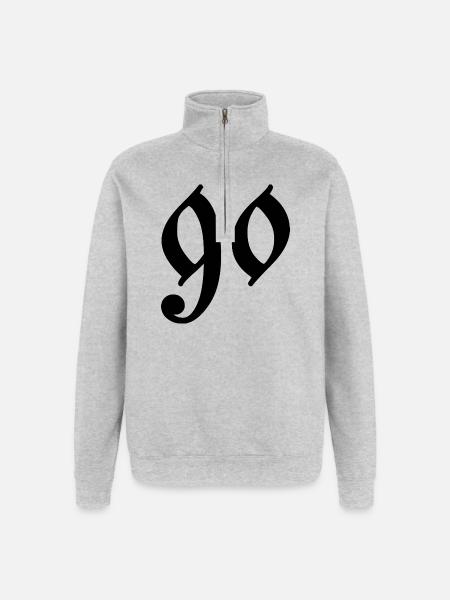 90 - Sweat à zip 1/4 - gris chiné