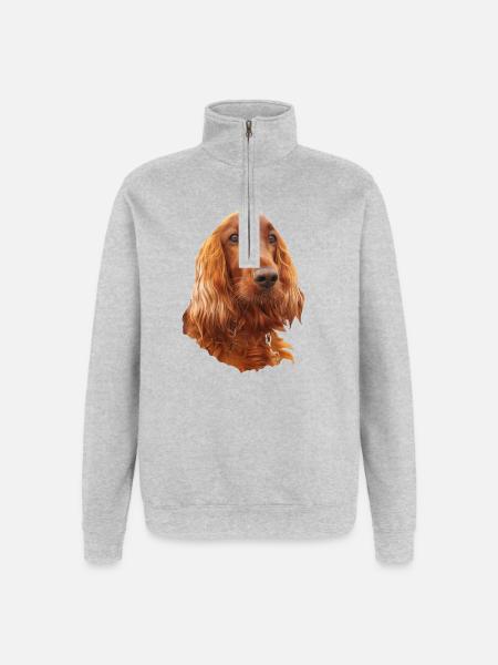 Irish Setter Red - Quarter-Zip-Sweatshirt - Grau meliert