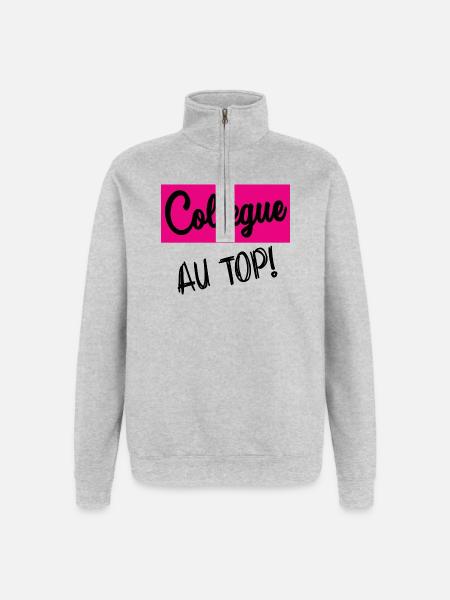 COLLEGUE - Sweat à zip 1/4 - gris chiné