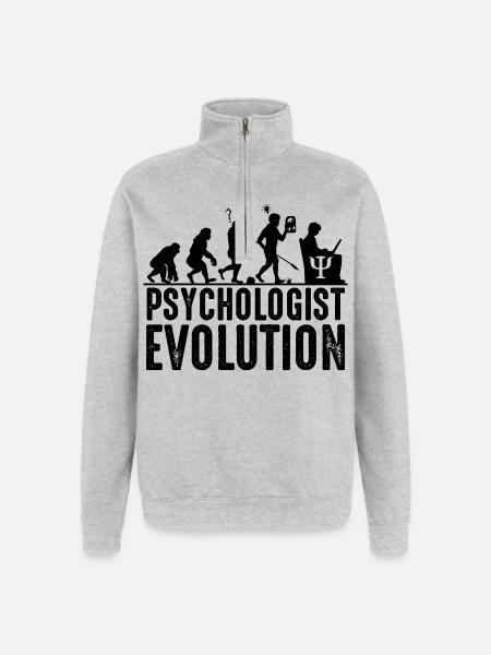 psychologue - Sweat à zip 1/4 - gris chiné