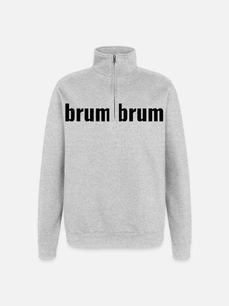 Brum Brum - Sweat à zip 1/4 - gris chiné