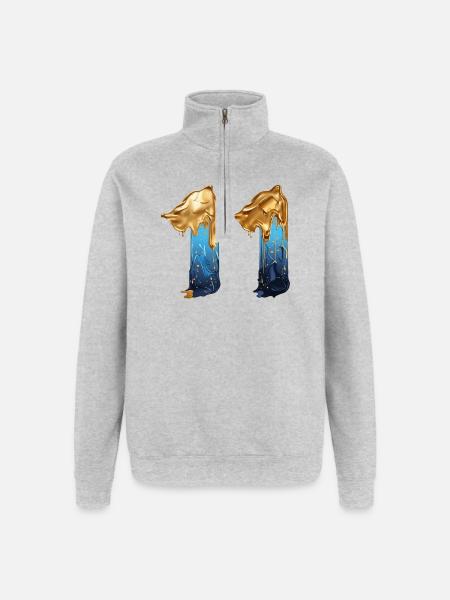 NEJ. 11 NUMMER 11 SEJ 11 ÅRS FØDSELSDAG - Sweatshirt med 1/4 lynlås - grå meleret