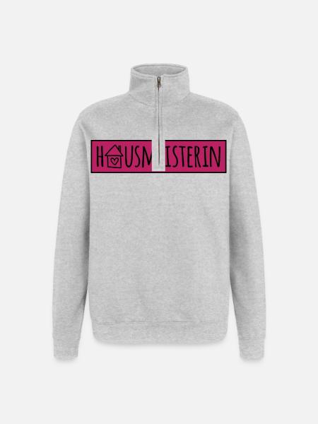 Hausmeisterin - Quarter-Zip-Sweatshirt - Grau meliert