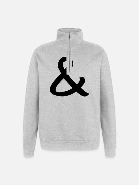 esperluette - Sweat à zip 1/4 - gris chiné