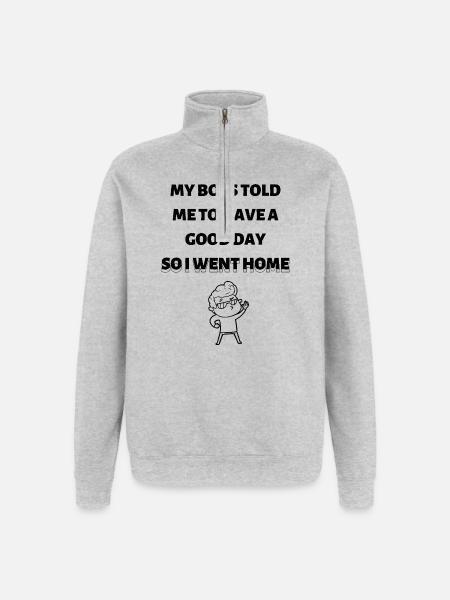 Feierabend - Quarter-Zip-Sweatshirt - Grau meliert
