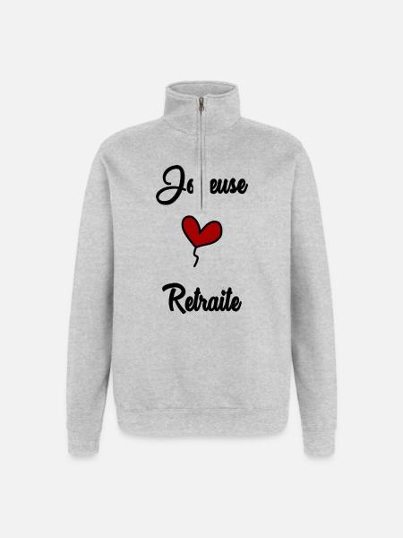 HAPPY RETIREMENT - Quarter-Zip Sweatshirt - heather grey