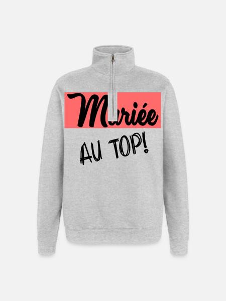 WEDDING. BRIDE-TO-BE - Quarter-Zip Sweatshirt - heather grey