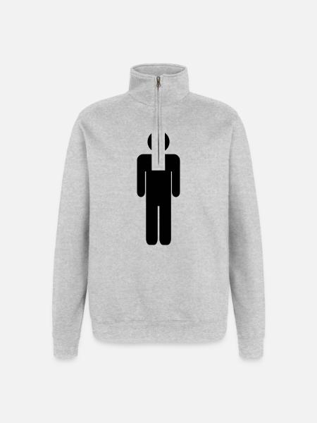 Mann - Quarter-Zip-Sweatshirt - Grau meliert
