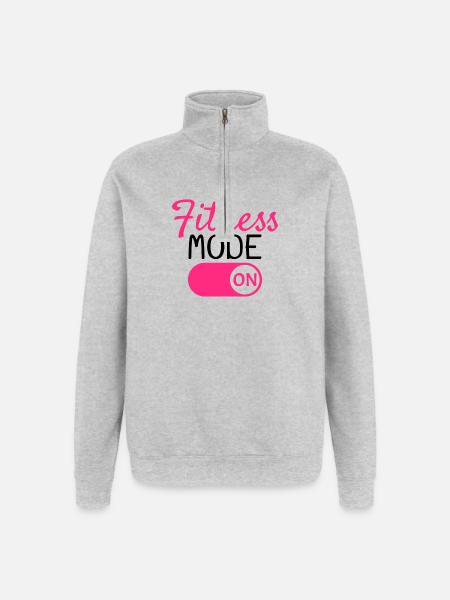 Mode fitness activé - Sweat à zip 1/4 - gris chiné
