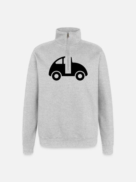 Auto - Quarter-Zip-Sweatshirt - Grau meliert