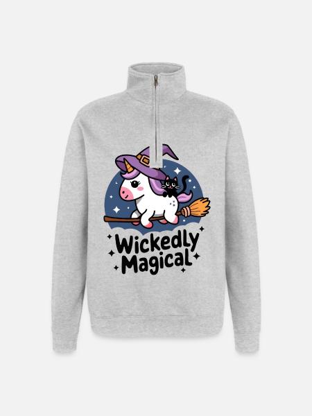 Wickedly Magical - Quarter-Zip Sweatshirt - heather grey