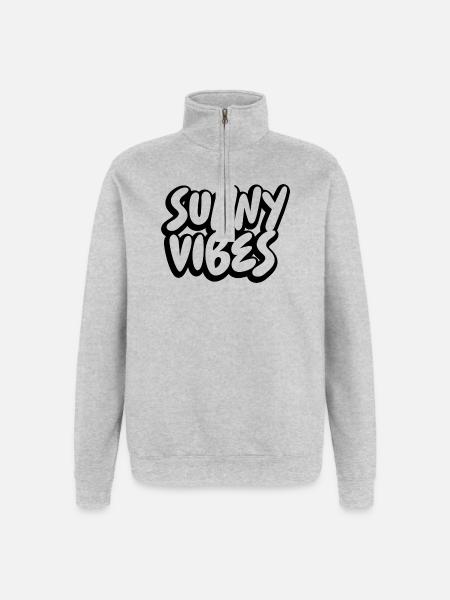 SUNNY VIBES - Quarter-Zip Sweatshirt - heather grey